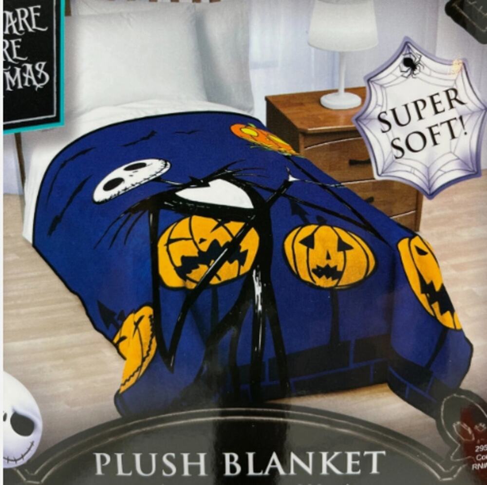 Disney Jack Skellington Plush Blanket Nightmare Before Christmas NWOT
